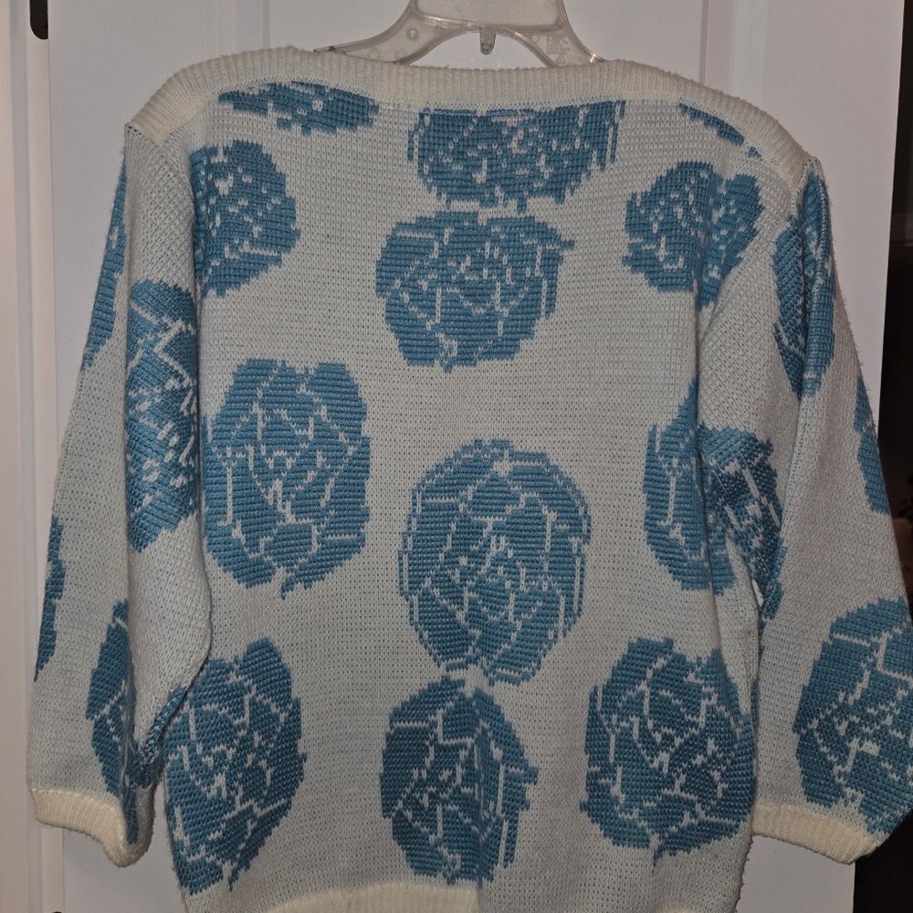 Vintage Nuggets Blue Floral Sweater - Picture 9 of 10
